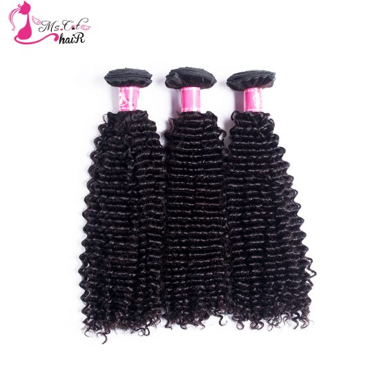 Ms Cat Hair Kinky Curly Brazilian Hair Weave Bundles 100% Human Hair One Piece Double Weft Hair Extensions Non Remy