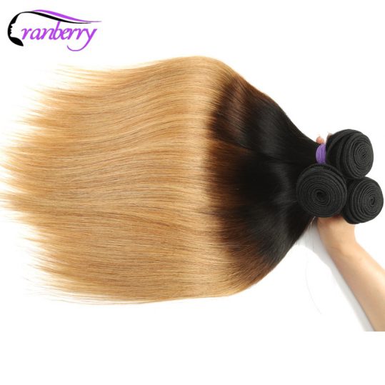 Cranberry Straight Ombre Brazilian Hair Weave Bundles T1B/4/27 Blonde Ombre Human Hair Bundles Tissage Bresilienne Hair Non Remy