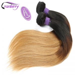 Cranberry Straight Ombre Brazilian Hair Weave Bundles T1B/4/27 Blonde Ombre Human Hair Bundles Tissage Bresilienne Hair Non Remy