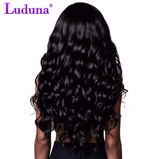 Brazilian Body Wave Human Hair Bundles 1pcs/lot Brazilian Hair Weave Bundles No-remy Hair Extension Natural Black Luduna Hair