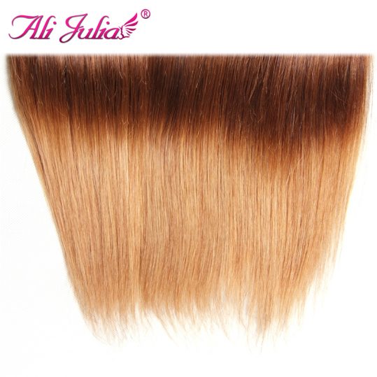 Ali Julia Brazilian Straight Ombre Human Hair Weave Bundles 16- 26 Inches Hair Extensions One Piece Non Remy Can Buy 3 or 4 PCS