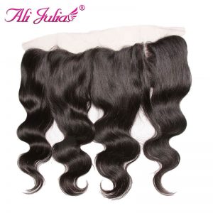 Ali Julia Company Brazilian Non Remy Hair Lace Frontal 13''*4'' Free Part Ear to Ear Frontal Closure 10 Inches to 20 Inches