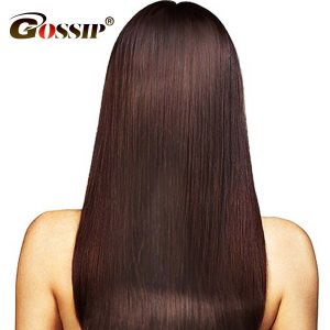 Gossip Brazilian Straight Hair Weave Bundles Dark Brown 100% Human Hair Bundles Double Weft Hair Extension 1 Piece Only Non Remy