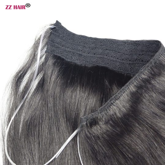 ZZHAIR 120g 24" 60cm Non-remy Halo Hair Flip in Human Hair Extensions 22 Colors One piece Set No clip Fish Line Natural Straight