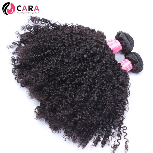 CARA Brazilian 3B 3C Kinky Curly Weave Human Hair Extensions Natural Color Hair Weaving Non-Remy