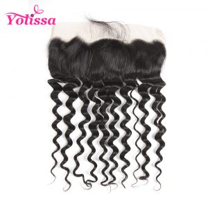Yolissa Hair 13"*4" Ear To Ear Lace Frontal Closure With Baby Hair Brazilian Loose Deep 8-20 inch non-remy Hair free shipping
