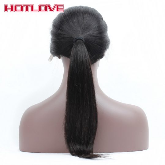 HOTLOVE Lace Front Human Hair Wigs For Black Women Brazilian Hair Straight Wigs With Baby Hair Pre Plucked Swiss Lace Non Remy