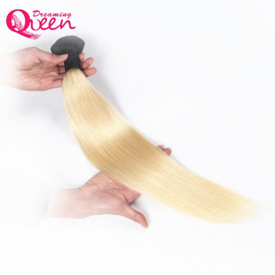 Dreaming Queen Hair #1b/ 613 Blonde Brazilian Straight Hair Bundles Ombre Human Hair Extensions No Remy Hair Free Shipping