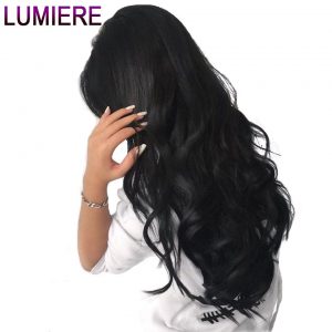 Lumiere Hair Extensions Brazilian Body Wave Hair Weave Bundles Natural Black Non Remy Human Hair One Bundle Free Shipping