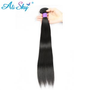 [Ali Sky] nonremy Brazilian Straight Hair 1 bundle natural black color 1b 8-26inch free shipping 100% human hair
