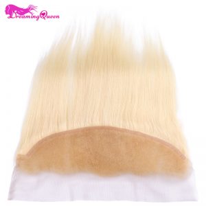 613 Blonde Lace Frontal Closure Brazilian Straight Hair 13x4 Closure 100% Human Hair Light Brown No Remy Dreaming Queen Hair