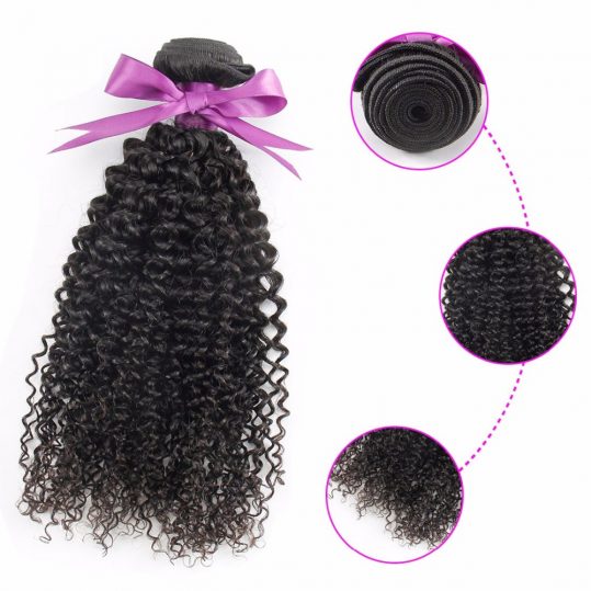 Alimice Hair Brazilian Kinky Curly Weave Human Hair Bundles Natural Color 10-26inch 1 Piece Non-remy Hair Free shipping