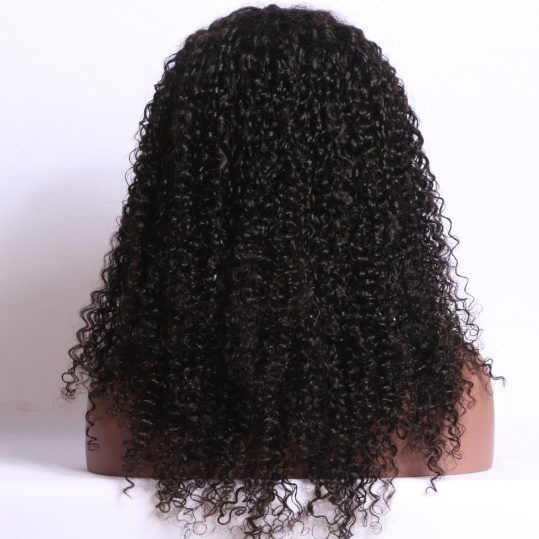 Luffy Kinky Curly 5*4.5 Silk Base Full Lace Wigs Pre Plucked Brazilian Human Hair 14-24'' 130%density Non-remy for Black Women