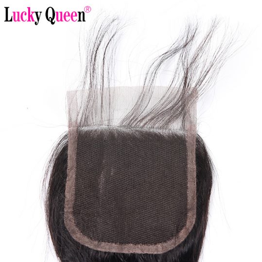 Lucky Queen HairBrazilian Loose Wave Lace Closure Free Part Human Hair Closure Non Remy Hair 130% Density 8"-20" Natural Color