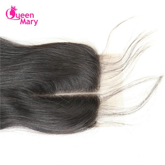 Queen Mary Brazilian Body Wave Lace Closure Non-Remy Hair Natural Color 100% Human Hair Middle Part 4''x 4'' Free Shipping