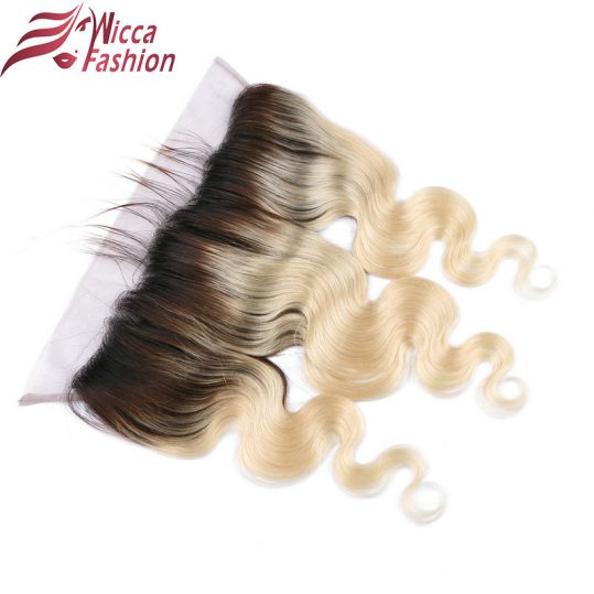 Dream Beauty   1b 613 Body Wave 13x4 Ear to Ear Lace Frontal Closure with Baby Hair Dark Roots Blonde Ombre non Remy Human Hair