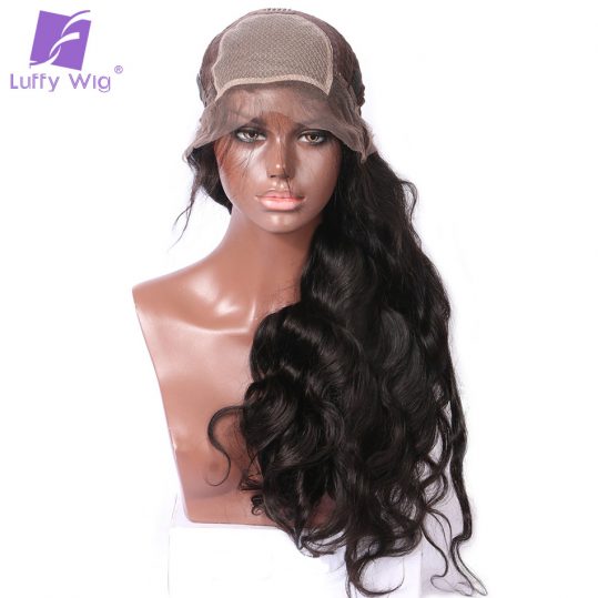 Luffy Real 250% Density 5*4.5 Silk Base Lace Front Wigs Body Wave Brazilian Human Hair Non Remy Natural Pre Plucked Hairline