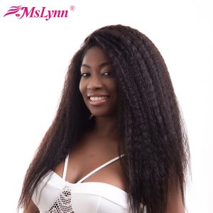 Mslynn Hair Kinky Straight Wig Glueless Lace Front Human Hair Wigs For Black Women Non Remy Brazilian Hair Natural Hairline