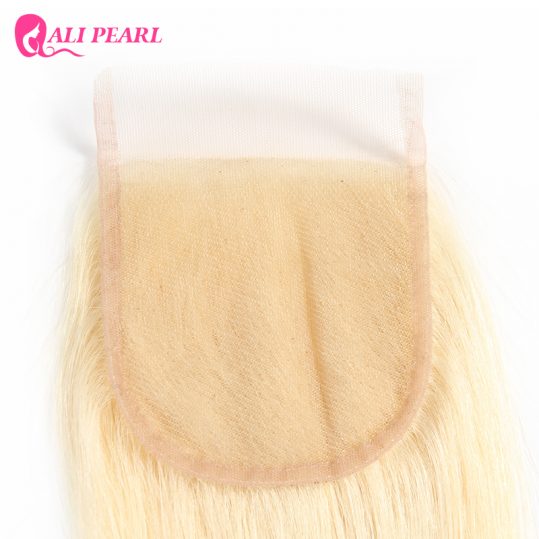 AliPearl Hair Brazilian Human Hair 613 Blonde Lace Closure Straight 4x4 Free Part Closure 10-20 inch Non Remy Hair Free Shipping