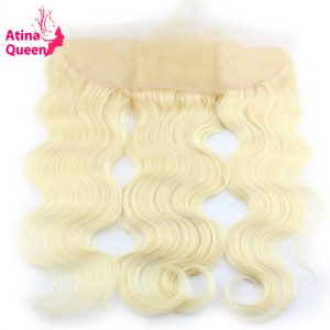 Atina Queen 613 Blonde Frontal Body Wave 13x4 Ear to Ear Lace Frontal Closure with Baby Hair Bleached Knots Free Shipping