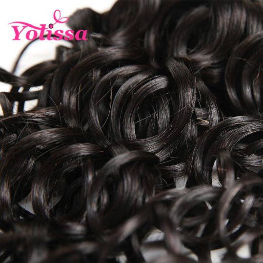 Yolissa Hair Brazilian Human Hair Bundles Water Wave 1 Piece Only Natural Black Color 1b Weft Bundle non-Remy Hair Free Shipping