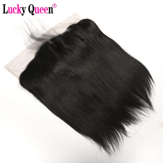 [Lucky Queen] Brazilian Straight Human Hair 13*4 Ear to Ear Lace Frontal Closure with Baby Hair Free Part Non Remy Hair