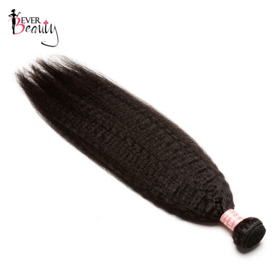Ever Beauty Kinky Straight Brazilian Hair Weave Bundles Non-remy Human Hair Natural Black 10-26inch 1PCS