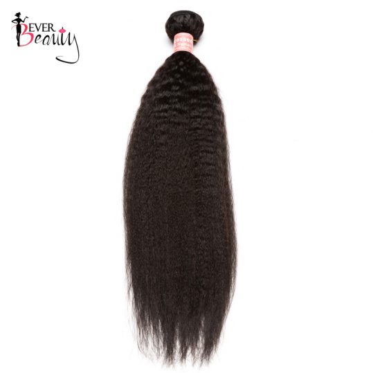 Ever Beauty Kinky Straight Brazilian Hair Weave Bundles Non-remy Human Hair Natural Black 10-26inch 1PCS