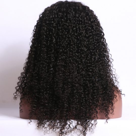 Luffy Non-Remy Kinky Curly Deep Part Pre Plucked Lace Front Wigs Brazilian Human Hair Natural Color 130 denisty for Black Women