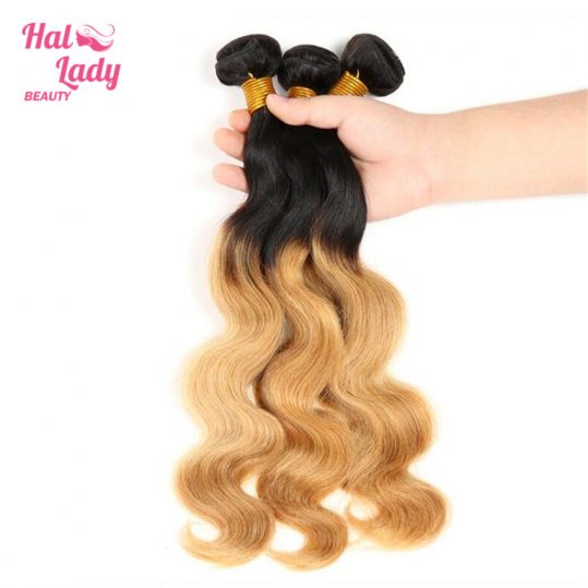 Halo Lady Beauty Ombre Human Hair 1b/27 Two Tone Ombre Body Wave Brazilian Non Remy Hair Extensions 1 Bundle Only Free Shipping