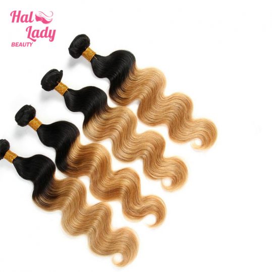 Halo Lady Beauty Ombre Human Hair 1b/27 Two Tone Ombre Body Wave Brazilian Non Remy Hair Extensions 1 Bundle Only Free Shipping