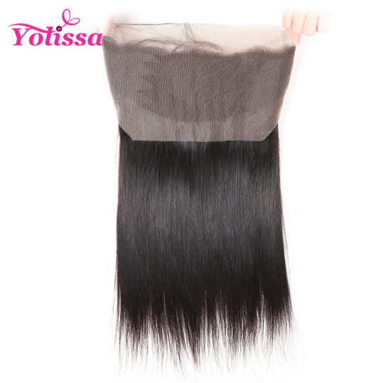Yolissa Hair PrePlucked 360 Lace Frontal Closure Brazilian Straight Human Hair 22.5*4*2 Natural Hairline Baby Hair non-remy Hair