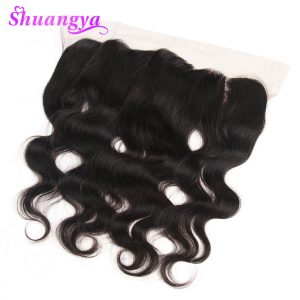 Shuangya Hair Body Wave Lace Frontal 13x4 Ear To Ear Free Part Lace Closure 130% Density non-Remy Human Hair 10-20Inch free ship