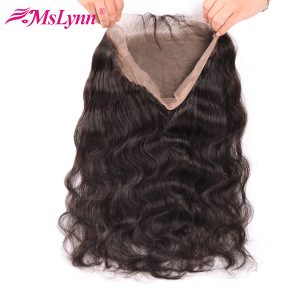Pre Plucked 360 Lace Frontal Closure With Baby Hair Peruvian Body Wave Closure Free Part Mslynn Non Remy Human Hair Bundles
