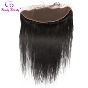 Peruvian Straight Hair Lace Frontal Ear to Ear 13x4 Lace Closure Frontal With Baby Hair Trendy beauty Hair Non- Remy Hair