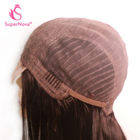 Supernova Lace Front Human Hair Wigs For Black Women 4*4 Lace Size Pre Plucked Straight Non Remy Hair Natural Black 12-30 inch