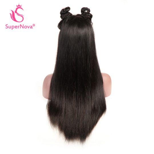 Supernova Lace Front Human Hair Wigs For Black Women 4*4 Lace Size Pre Plucked Straight Non Remy Hair Natural Black 12-30 inch