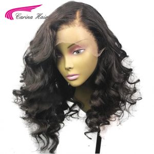 Carina Lace Front Human Hair Wigs with Baby Hair Glueless Short Wigs Loose Wave Peruvian Non-Remy Hair Pre-Plucked Hairline