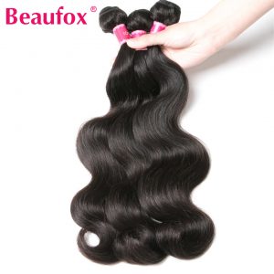Beaufox Peruvian Body Wave Hair Weave Bundles 100% Human Hair Bundles Non-remy Hair Extension Can Buy 3 or 4 Bundles Together