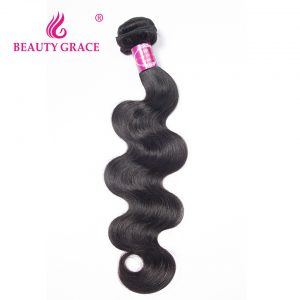 Beauty Grace Peruvian Body Wave Hair Extension 1 Piece Natural Color 100% Non-Remy Human Hair Weave Bundles 8-28 Inch