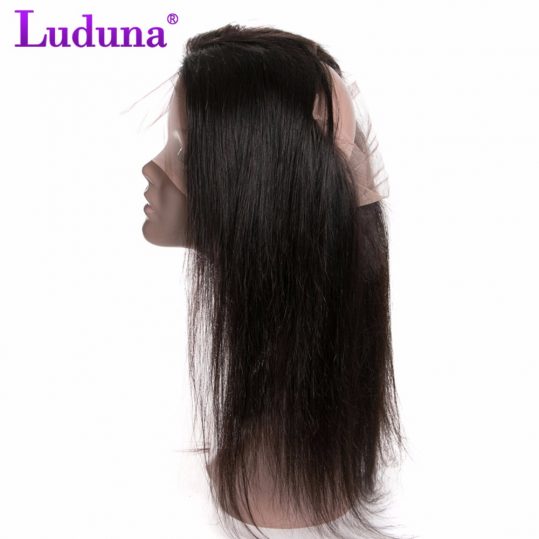 Luduna Peruvian Straight Hair 360 Lace Frontal Closure Non-remy Hair Bundles Natural Color Human Hair Weaving Free Shipping
