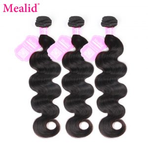 [Mealid] Peruvian Body Wave Bundles 1 Piece Only Can Buy 3 Or 4 Bundles Non-remy Natural Color 8"-28" Human Hair Extensions