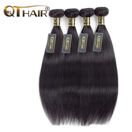 Must Have Peruvian Straight Bundles Human Hair 100% Weave Fast Delivery 8-28 Inch True to Length Natural Black Non Remy QThair