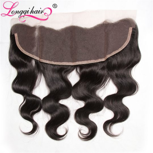 Longqi Hair 13x4 Free Part Malaysian Body Wave Lace Frontal Closure 120% Density Non-Remy Human Hair 10-20 Inch