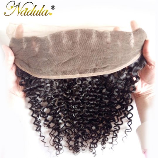 Nadula Hair 10-20INCH Free Part Malaysian Curly Hair Closure Piece 13x4 Lace Frontal Non Remy Hair Weave Medium Brown