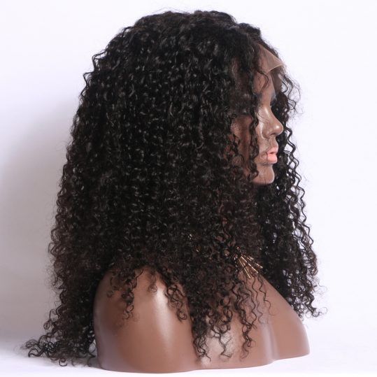 Glueless Kinky Curly Pre Plucked Hairline Full Lace Human Hair Wigs LUFFY Non-remy Malaysia Hair 130% Density For Black Women