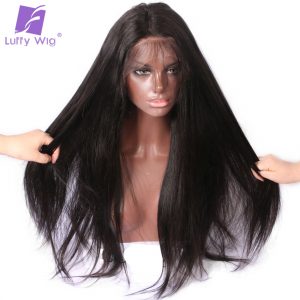 Luffy Real 250% Density Malaysian Silky Straight 5*4.5 Silk Base Lace Front Human Hair Wig With Baby Hair Black Women Non Remy