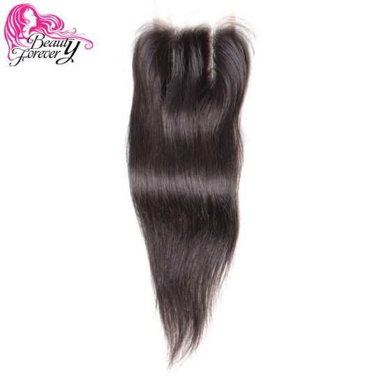 Beauty Forever Lace Closure Malaysian Straight Hair 4*4 Three Part Non-remy Human Hair Natural Color 10-20 inch Free shipping