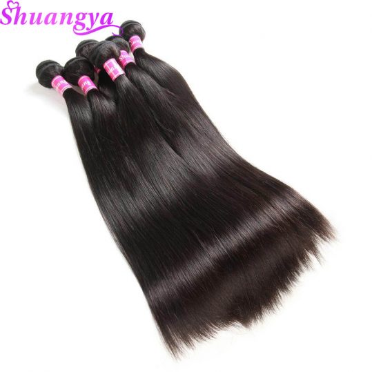 Shuangya Malaysian Straight Hair Weave Bundles 100g/Piece Human Hair extensions Natural Color Non Remy hair 10-28Inch Free ships