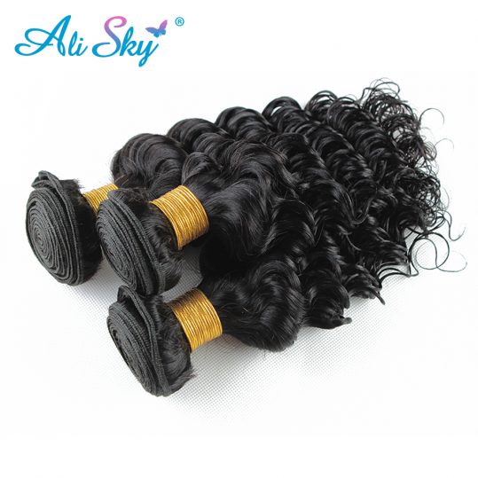 Ali Sky Malaysian Nonremy Hair Deep Curly Hair Bundles 1pc 8-26 Inch Can Buy 3 or 4 Bundles No Tangle 100% human hair